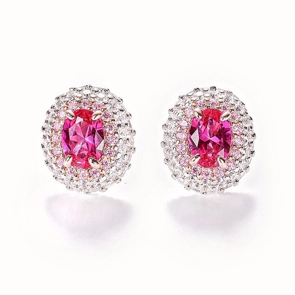 A pair of pomegranate red rings, good quality, inexpensive